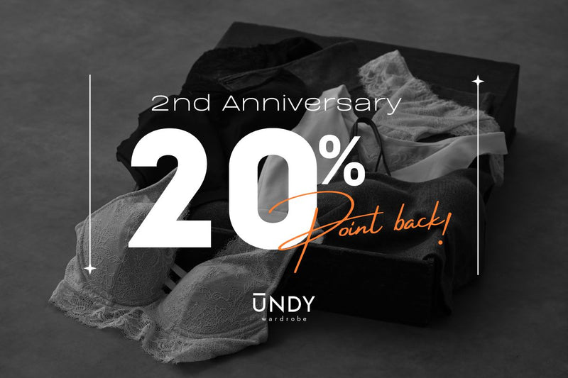【キャンペーン】UNDY wardrobe2周年を記念してポイントバックキャンペーン開催